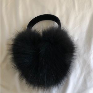 Ladies FOX fur earmuffs. Black